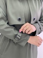 مانتو کمربند‌دار دخترانه کرم - تصویر 2
