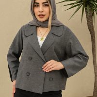 مانتو کتی کوتاه طوسی