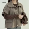 وست زنانه فوتر مدل روناک رنگ نسکافه ای و مشکی شیکدونیا