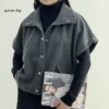 وست زنانه فوتر مدل روناک رنگ نسکافه ای و مشکی شیکدونیا